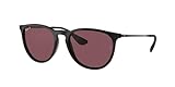 Ray Ban Unisex Sonnenbrille Erika, (Gestell: Schwarz, Gläser: Polarized Violett Verspiegelt 601/5Q), Large (Herstellergröße: 54)