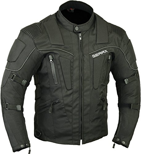 Storm Motorrad Schutzjacke atmungsaktiv und wasserdichtes Futter - Schwarz, XXL