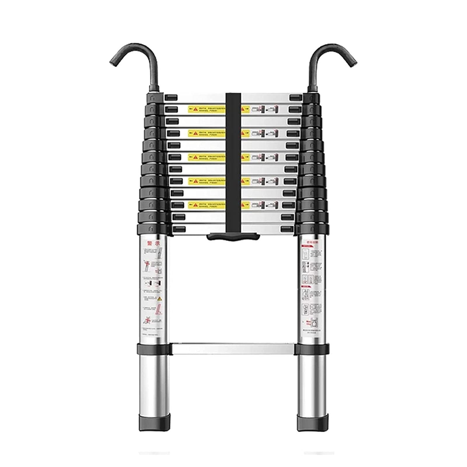 RASOANOA 8 m/7 m/6 m/5 m/4 m/3 m/2 m/1 m hohe Teleskopleitern mit Haken, robuste ausziehbare Klappleiter aus Aluminium, tragbare, vielseitig einsetzbare, leicht zu verwendende und zu transportierende