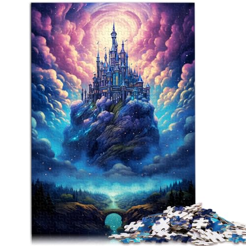 Puzzlespiel: Eine große Burg über der Stadt. 1000 Puzzleteile für Erwachsene. Holzpuzzle, Denksportaufgabe, schwierige Puzzles für Frauen und Männer (50 x 75 cm)