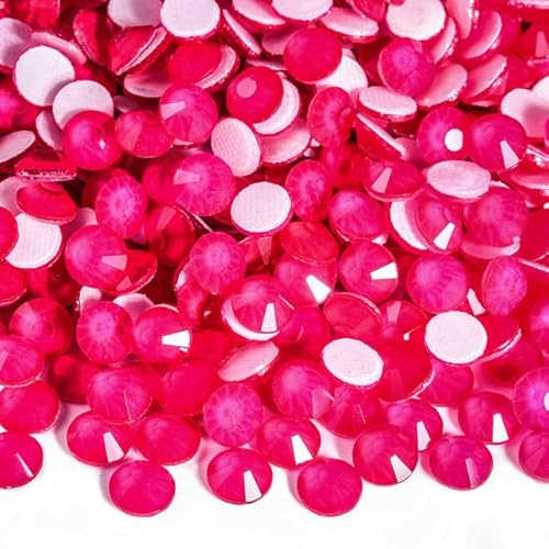 Bulk Flatback Strasssteine, Kristall Hotfix, 1440 stücke Glitter Neon Hot Fix Strass Strass Diamant DIY Nähzubehör Kristalle Diamantes(Dk. rose Neon,SS30)