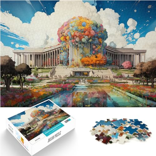 Puzzle-Geschenk „Die farbenfrohe Psychedelie von Versailles“, 1000-teiliges Holzpuzzle für Erwachsene, lustige Puzzles, interessante Puzzles zur Stressreduzierung (50 x 75 cm)