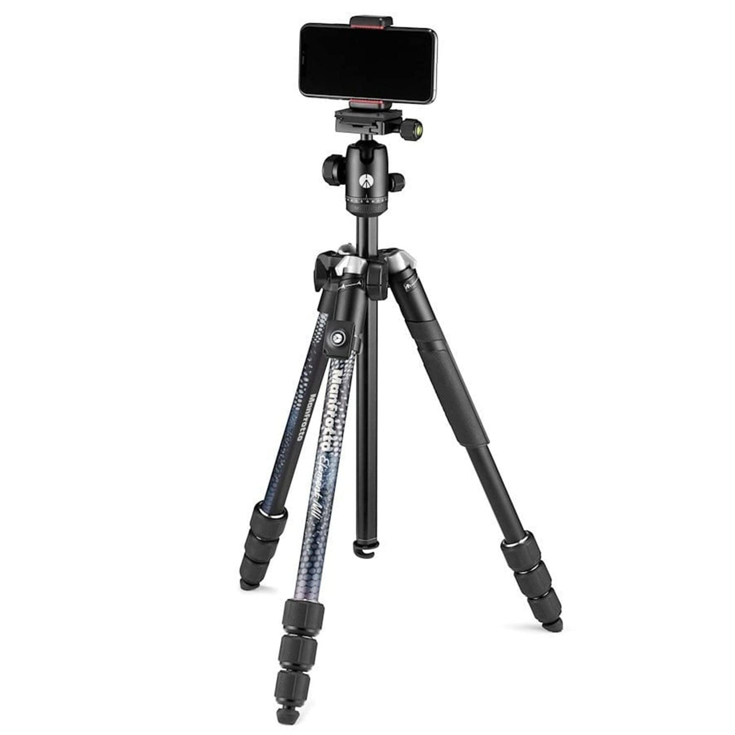 Manfrotto Element MII Kamera- und Handystativ, Aluminium Reisestativ mit Kugelkopf und Bluetooth, für Smartphones, DSLR, CSC und Kompaktkameras, Fotozubehör, Content Creation, Video-Blogs