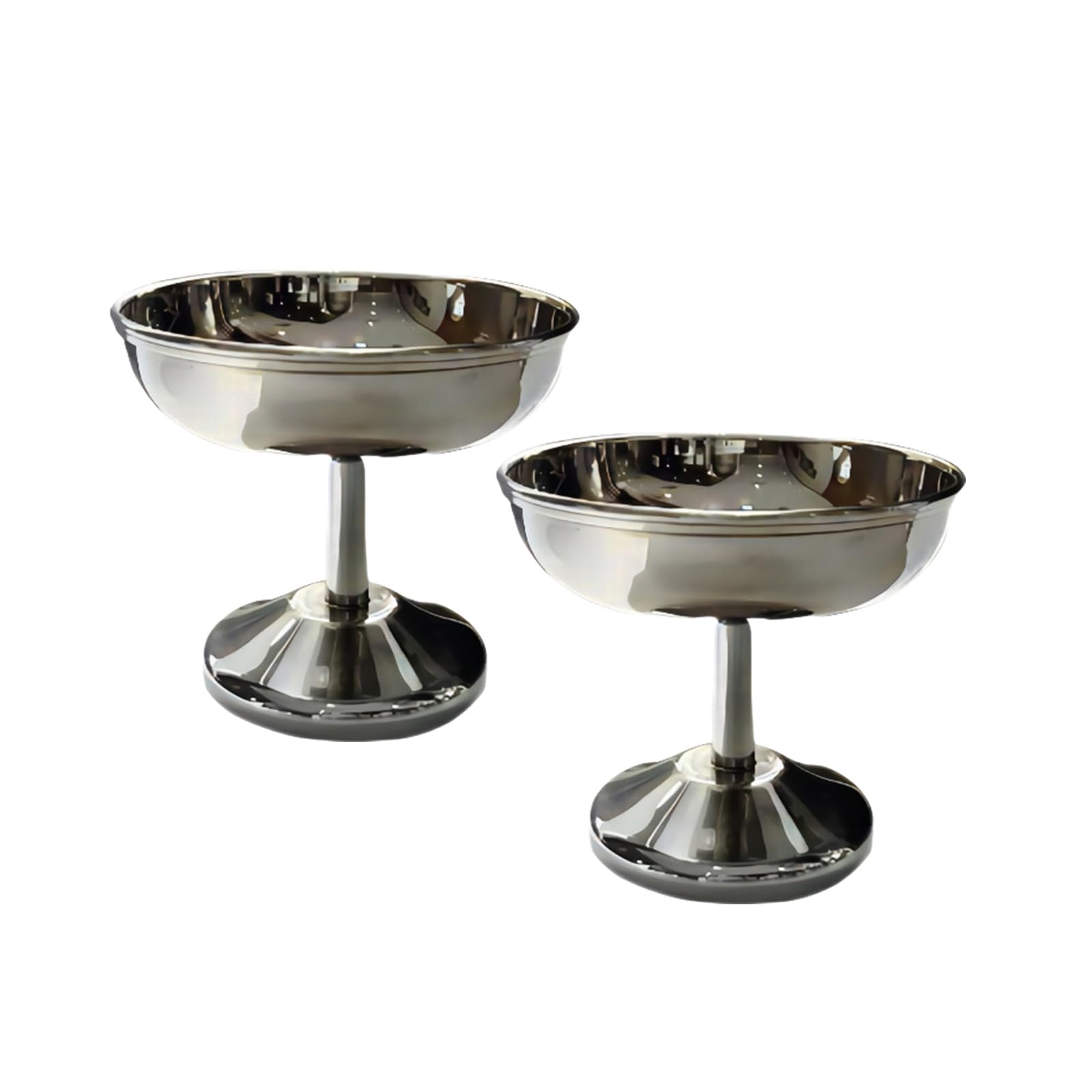 Set Mit 2 Eleganten Tassen Aus 304 Edelstahl Servierbecher Eisbecher Dessert Obstteller Küchengeschirr Für Kuchen