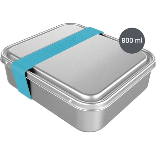 Lunchbox Edelstahl SMACHT 800 ml - Brotdose für Kindergarten, Brotdose mit 2 Fächern, Verstellbare Trennwand, Spülmaschinenfest, BPA-frei, Plastikfrei, Für Schule und Kita (Türkisblau)