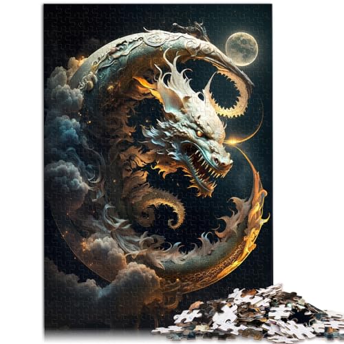 Puzzle für tapferen Drachen, 1000 große Teile, Puzzle für Erwachsene, Holzpuzzle, Wanddekoration, einzigartige Geburtstags, 1000 Teile (50 x 75 cm)