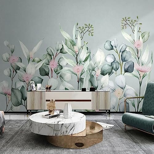 XLMING Rustikale Blume Aquarell Pflanze 3D Tapete Home Dekoration Wohnzimmer Sofa Schlafzimmer Tv Hintergrund Wand-300cm×210cm