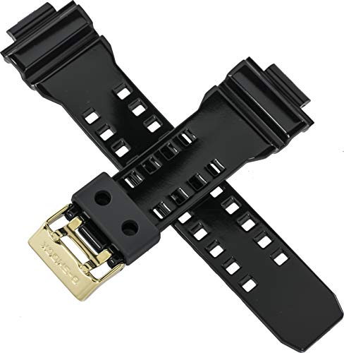 Casio Uhrenarmband für GD-350BR GD 350BR 350 schwarz Goldfarbene Schnalle