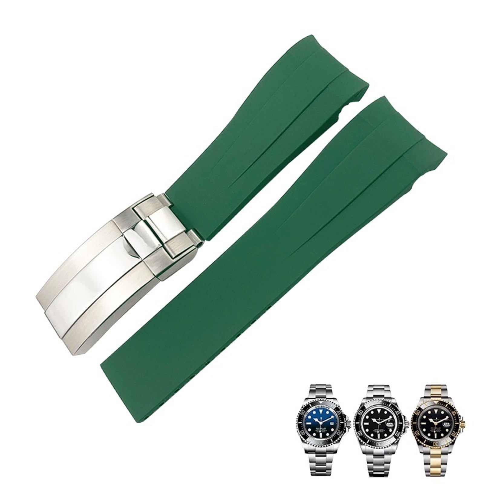 IOTUP Ersatz-Uhrenarmband aus Silikonkautschuk, 21 mm, für Rolex Deepsea Sea-Dweller 126660, Blau/Schwarz, Tauchsportarmband, kostenloses Werkzeug, 21 mm, Achat