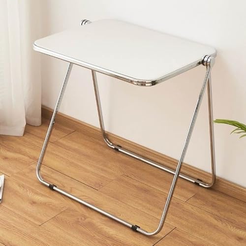 Gvqng Klappbarer Tv-Tabletttisch, Ausklappbarer Tisch, Acryl-üBerbetttisch, Schmaler Beistelltisch, Wasserdicht Und rutschfest Beistelltisch FüRs Schlafzimmer, FüRs Wohnzimmer,Table b