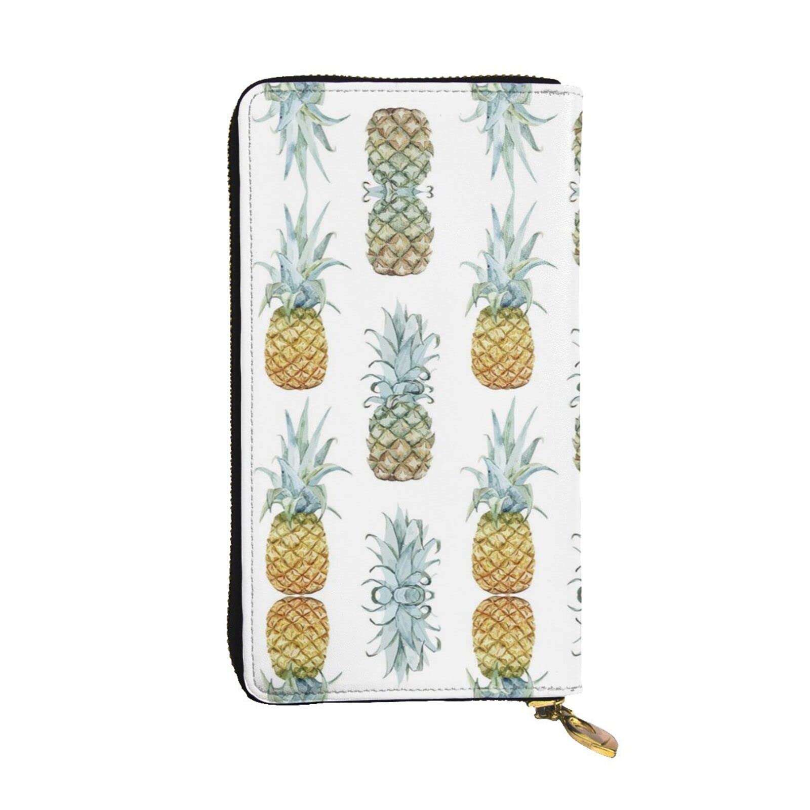 DMORJ Modische Ananas-Leder-Clutch-Brieftasche: 19 x 10 cm, bequem, leicht, wasserdicht, langlebig, schönes Geschenk, Schwarz, Einheitsgröße, Schwarz , Einheitsgröße