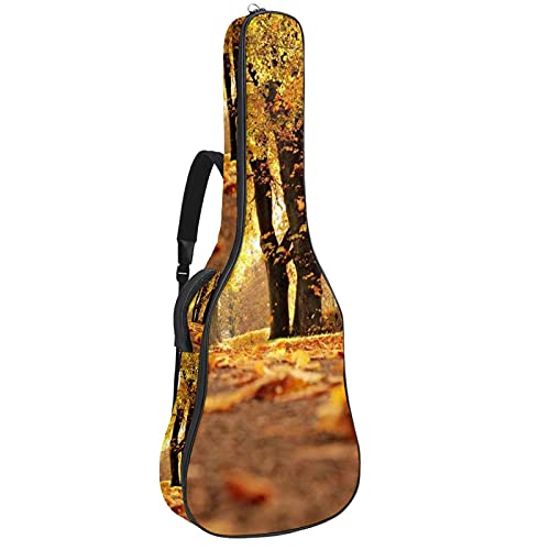 Gitarrentasche Schutz- und Transporttasche für akustische und klassische Gitarren wasserfest und gepolstert Naturlandschaft Herbst 108.9x42.9x11.9 cm