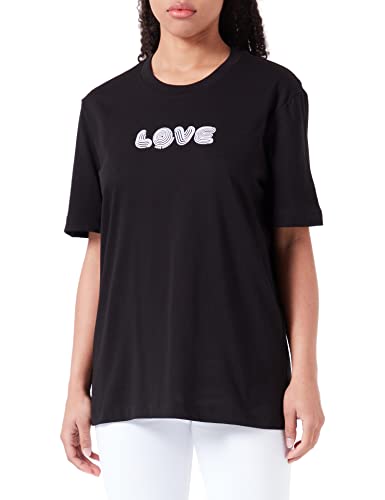 Love Moschino Damen Regular Fit Short-sleeved T-shirt T Shirt, Schwarz, 38 EU