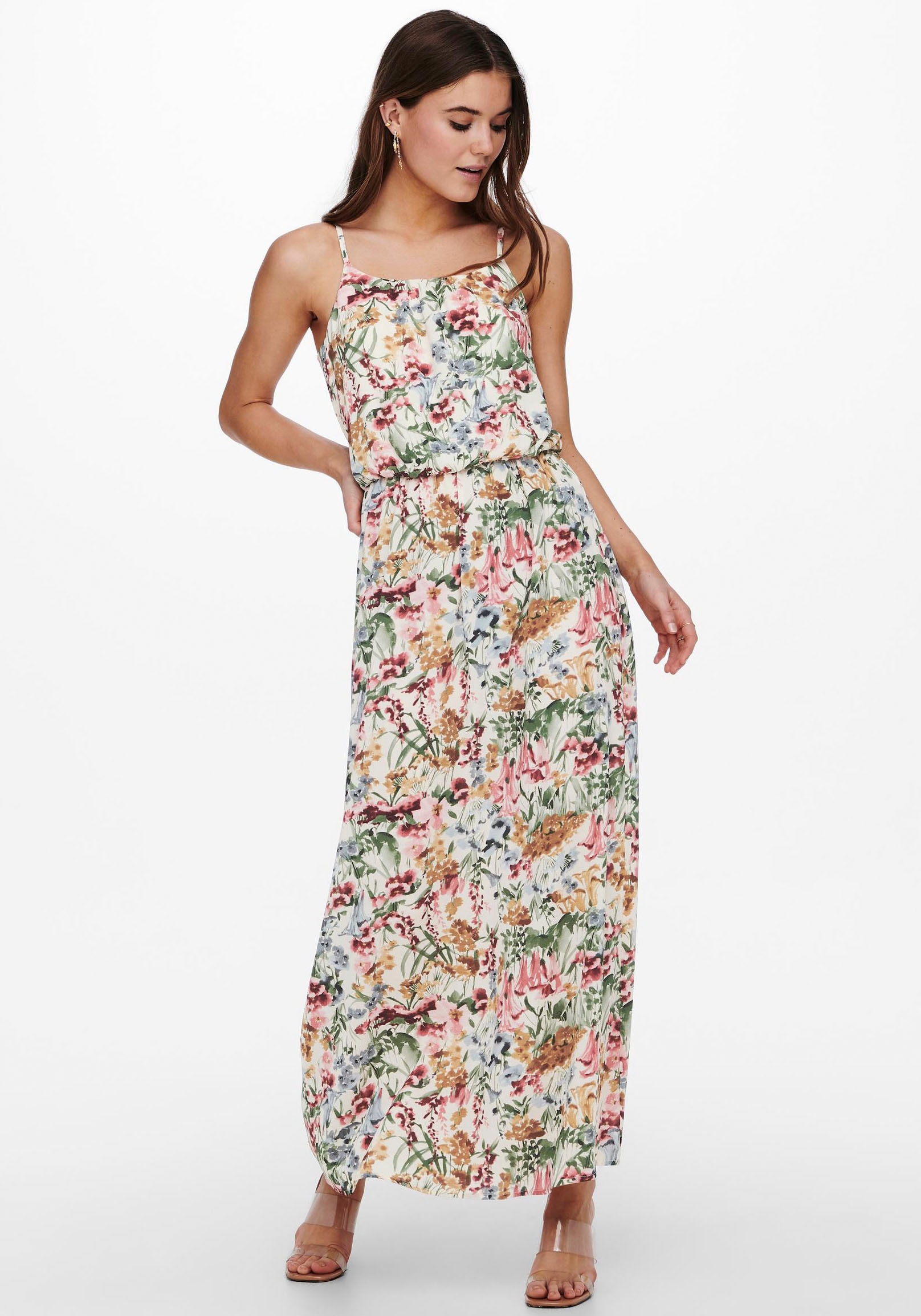 ONLY Maxikleid "ONLWINNER S/L MAXI DRESS NOOS PTM", mit Spaghettiträger