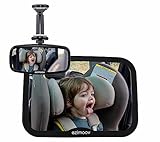 Ezimoov - Baby Car Mirror Pack Rücksitz + Frontspiegel, um Ihr Kind sicher zu sehen - Recyceltes Material und recycelbare Verpackung - Große und klare Sicht