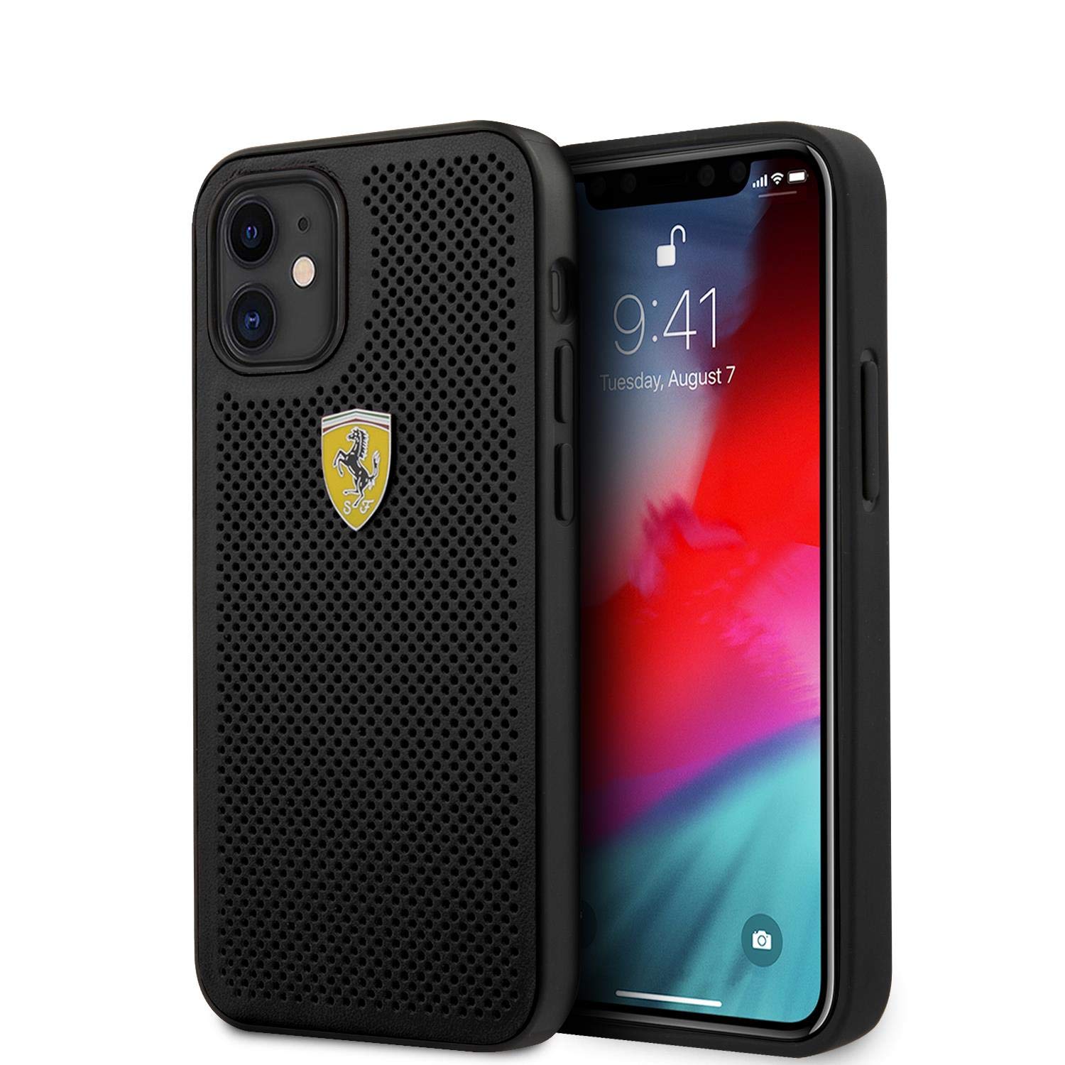 Ferrari On Track Perforated Hard Cover Case für Apple iPhone 12 Mini (5.4) - Schwarz