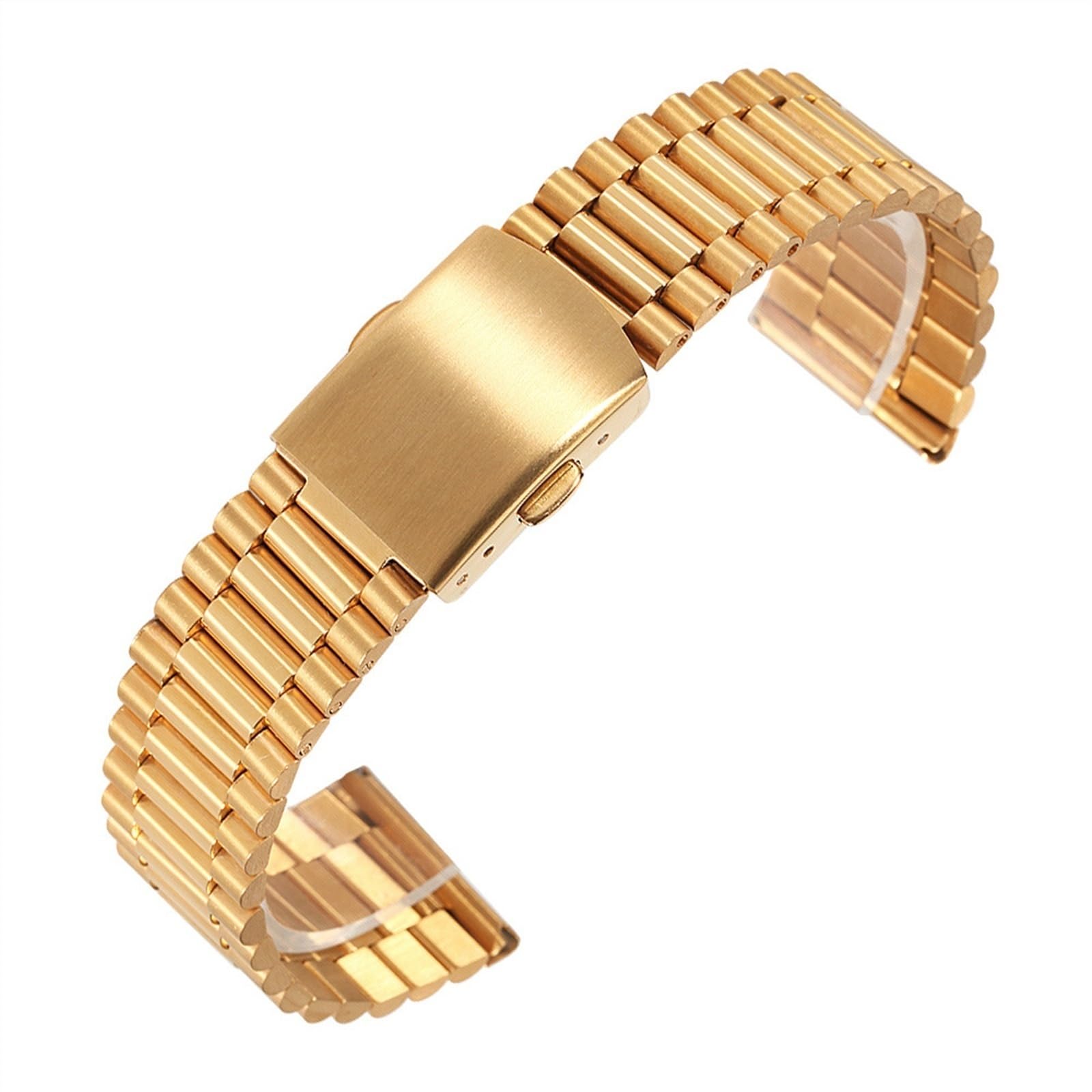 THBGTCNQ Edelstahl-Uhrenarmband 12 mm 14 mm 16 mm 18 mm 20 mm Ersatzarmband for Smart Watch(Gold,20mm)