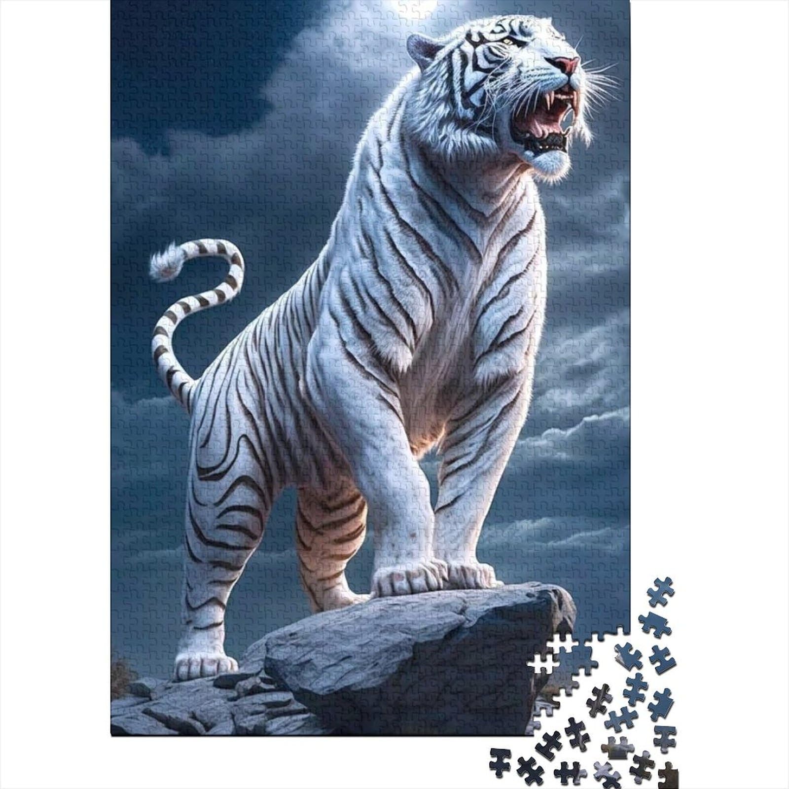 1000-teiliges Puzzle für Erwachsene Teenager, Tiger, Holzpuzzle, Puzzle für Erwachsene und Teenager, nachhaltiges Puzzle für Erwachsene (75 x 40 cm)