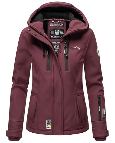 MARIKOO Damen Softshell Jacke Winterjacke wasserabweisend Outdoor B864 [B864-Kl.zicke-Grau-Gr.M]