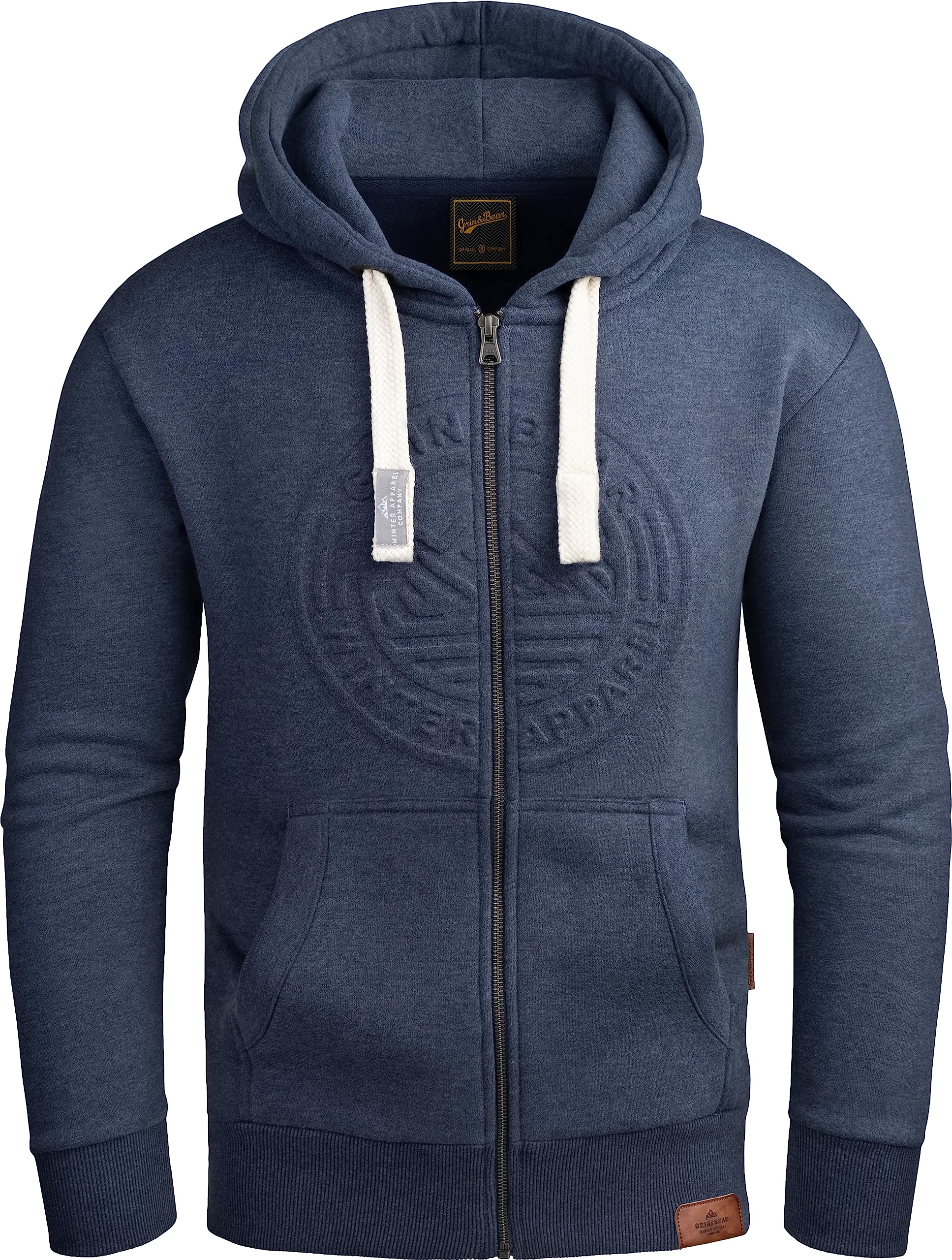 Grin&Bear Hoodie Herren Sweatshirt GEC601 Navy Melange XL