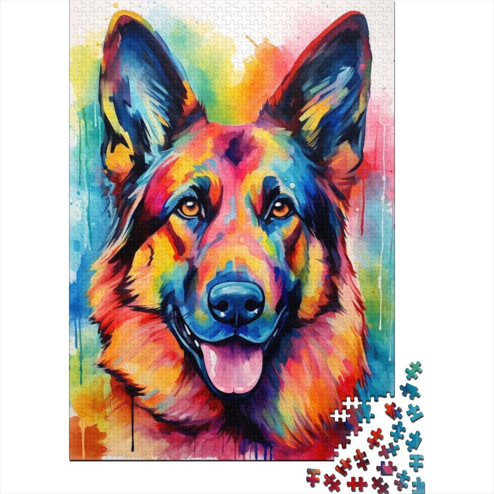 1000-teiliges Puzzle für Erwachsene, Tier-Fantasie-Hund, Holzpuzzle für Erwachsene, Puzzle-Spielzeug, Entspannungspuzzle-Spiele, Denksport-Puzzle (Größe: 75 x 50 cm)