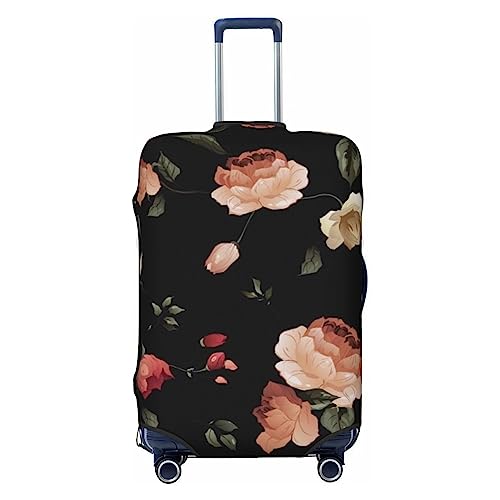 Miniks Reisegepäckhülle mit Blumen, strapazierfähig, passend für 45,7 - 81,3 cm große Gepäckstücke, Größe XL, Schwarz, X-Large