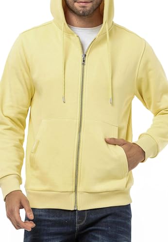 Cipo & Baxx Herren Sweatjacke Sweatshirt Basic Kapuzenpullover Reißverschluss Sweat CL556 Gelb M