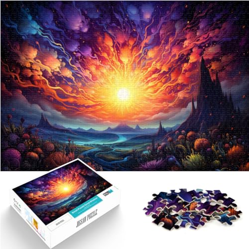 Puzzle für farbenfrohen psychedelischen Himmel, 1000 Teile, für Erwachsene, Holzpuzzle, Spaß für Aktivitäten zu Hause, Geburtstagsgeschenk, Reisegeschenk, 1000 Stück (50 x 75 cm)