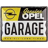 Nostalgic-Art Retro Blechschild, 30 x 40 cm, Opel – Garage – Geschenk-Idee für Opel-Zubehör Fans, aus Metall, Vintage Design