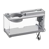 1/2 Stück Mini-Aquarium – Reptilien-Garnelen-Moos-Krabbe, dekoratives, leises Retro-Aquarium, Beta-Aquarium | Leises, modernes Mini-Aquarium mit Luftpumpe für Kampffische, Garnelen, Goldfische und Sch