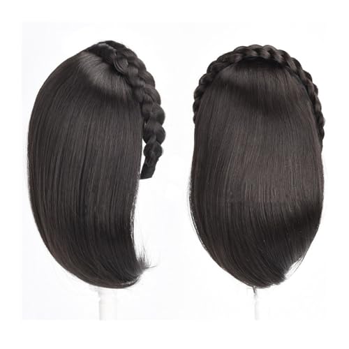 Haartopper für Frauen 30,5 cm handgefertigter Twist-Zopf-Stirnband for lockiges Haar, synthetische Haarteile, for Anklipsen, einteilige Haarverlängerungen for Frauen mit dünner werdendem Haar Haarteil