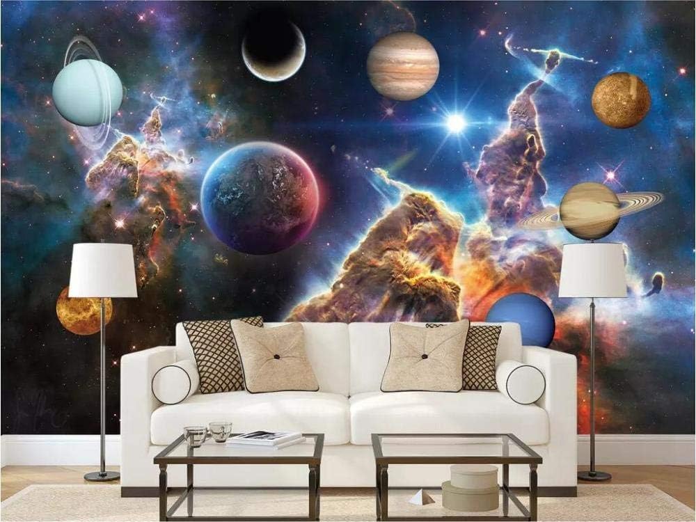 Universum Planeten 3D Tapete Poster Restaurant Schlafzimmer Wohnzimmer Sofa TV Dekorative Wand-300cm×210cm