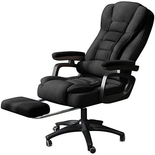 Computerstuhl, Neigung 90°-135°, Chefsessel, Lift 104-112 cm, Managerstuhl, S-förmiger ergonomischer Bürostuhl, hochelastisch, bequem, belastbar 135 kg (Farbe: Schwarz, Größe: 47 x 104-112 cm) Beauty