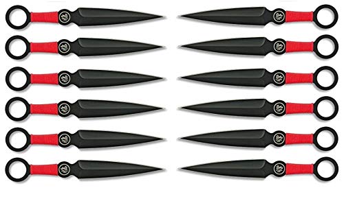 VIKING GEAR 12er Messer-Set Naruto Wurfmesser Throwing Knives - Outdoor Messer mit Etui - Gürtelmesser - Fliegende Pfeile - Kunai -