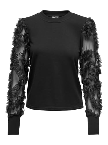 JdY Damen JDYFAIRVIEW L/S Sweat JRS Sweatshirt, Black, 12x18inch