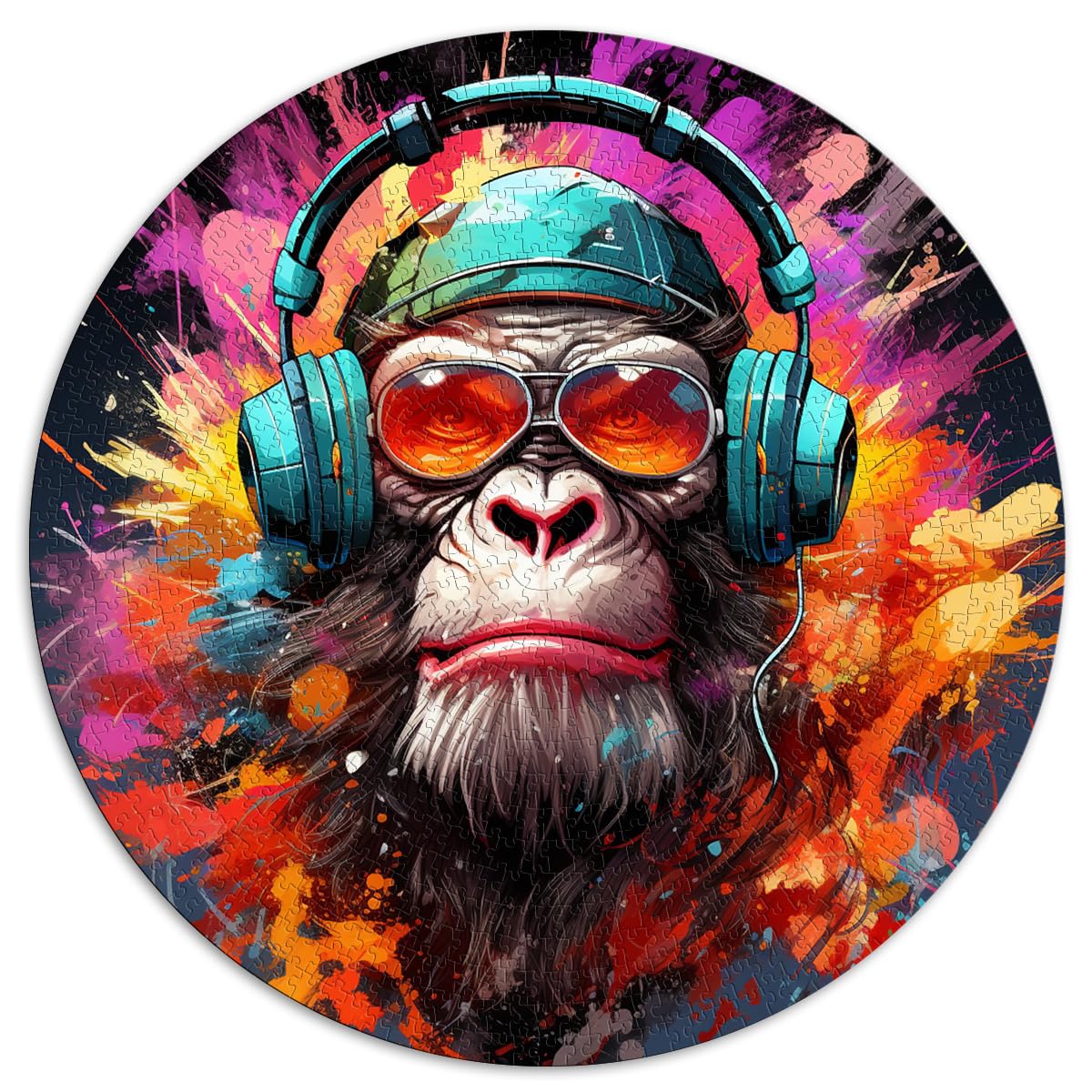 Puzzles Geschenk-Headset Gorilla 1000 Puzzles für Erwachsene 26,5 x 26,5 Zoll Puzzles als Geschenke Interessante Puzzles zur Stressreduzierung