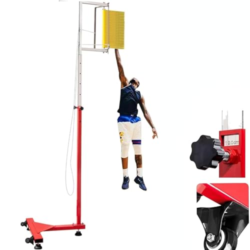 lwjunmm Vertical Jump Trainer ，Vertical Jump Tester，Sprunghöhe Messgerät，Vertikaler Sprungtester - Zugschnur und bewegliches Rad zurücksetzen,Yellow-1.7-3.6M