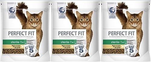 Adult 1+ Reich an Huhn Katzenfutter Trockenfutter Pro-Sterile für sterilisierte/kastrierte Katzen, 3 Beutel (3 x 750g)