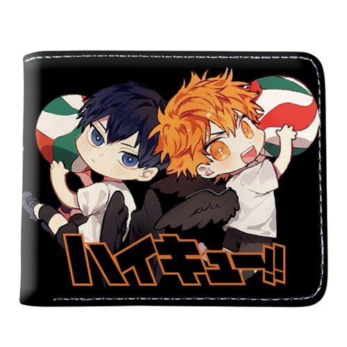 RYNDEX Haiky-uu!! Kartenetui Anime, Zweifach Gefalteter Geldbörse Klein, PU Leather Geldbörse Brieftasche Wallet(Color:Multicolor 13)