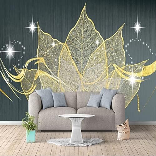 XLMING Einfacher Licht-Luxus-Blattgold 3D Tapete Wohnzimmer Sofa Schlafzimmer Esszimmer Home Dekoration Wand-200cm×140cm