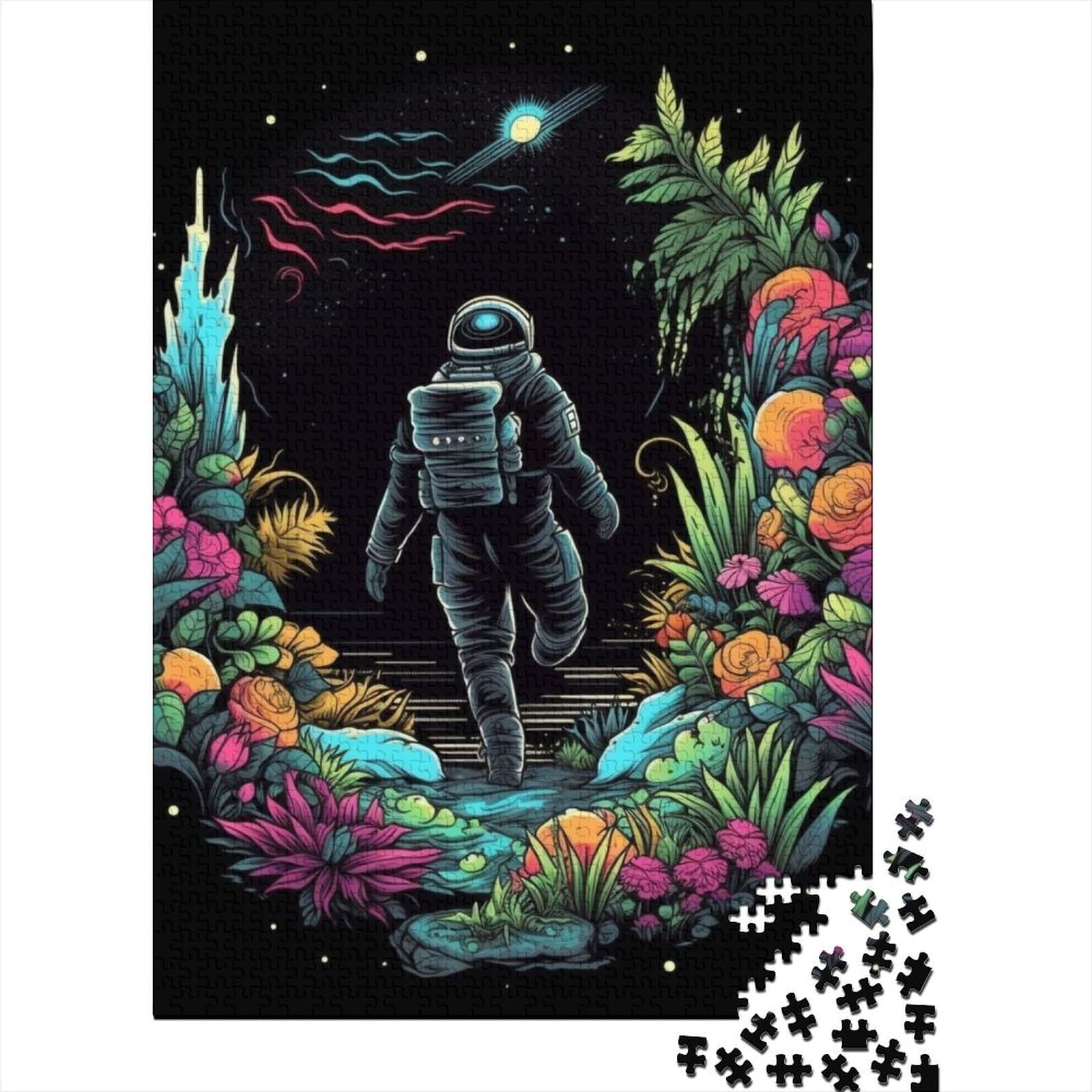 Holzpuzzle zum Thema Weltraumforschung für Erwachsene, 500-teiliges Puzzle für Erwachsene und Teenager, tolles Geschenk für die ganze Familie, 52 x 38 cm