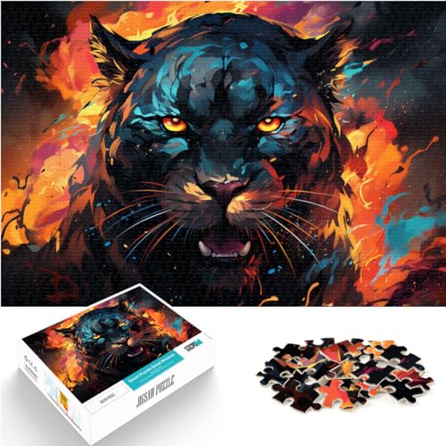 Puzzle, Lernspiele, Fantasy-Farbkunst, Overlord-Leopard, 1000-teiliges Puzzle, Holzpuzzle für anspruchsvolles Puzzlespiel und Familienspiel, 1000 Teile (50 x 75 cm)