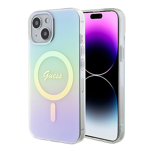 Guess GUHMP15SHITSQ Hülle für iPhone 15 6.1" Türkis hardcase IML Iridescent