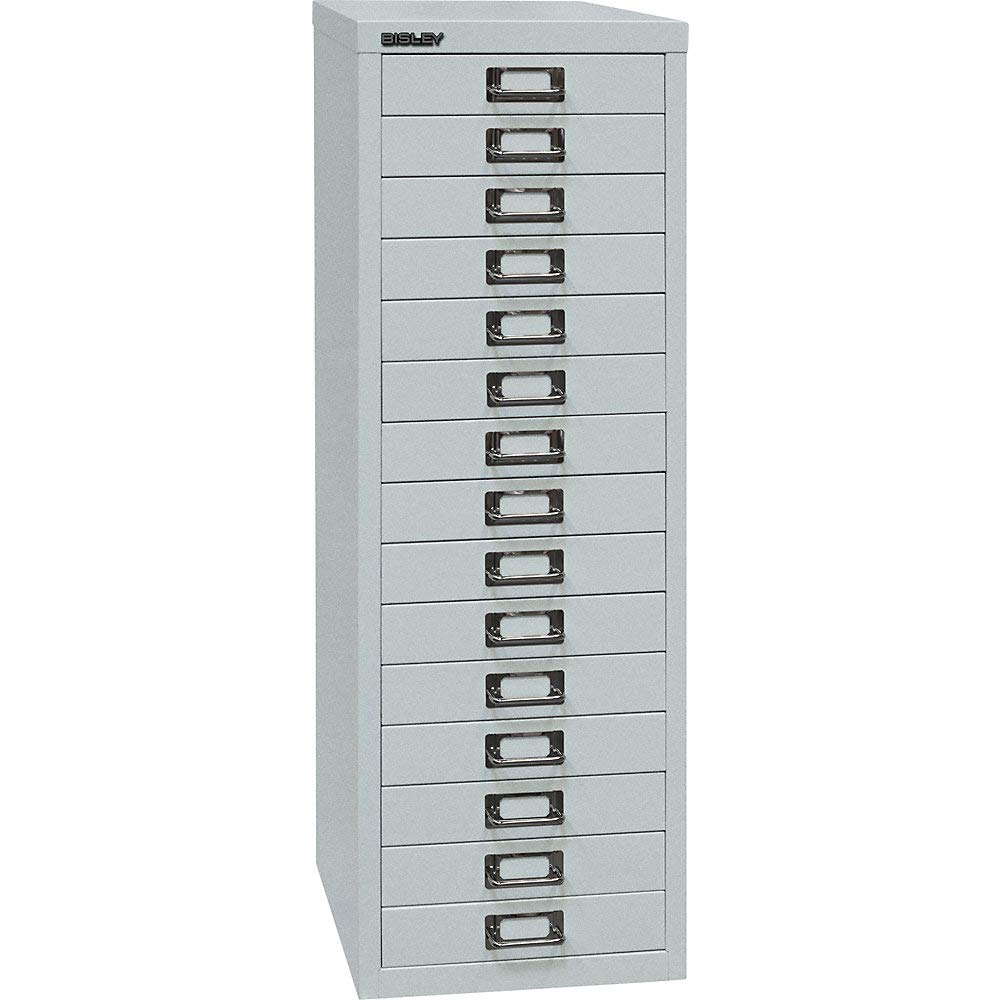 BISLEY MultiDrawer, 39er Serie, DIN A4, 15 Schubladen, Metall, 670 Kardinalrot, 38 x 27.9 x 86 cm