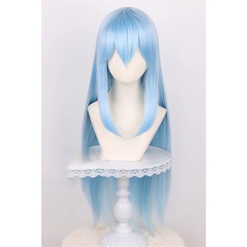 WCCNKK Anime Cosplay Perücke, Rimuru Tempest That Time I Got Reincarnated As A Slime Perücke, 85 Cm Langes Blaues Haar, Mit Kostenloser Perückenkappe, Für Party Alltag Halloween Perücke Cosplay