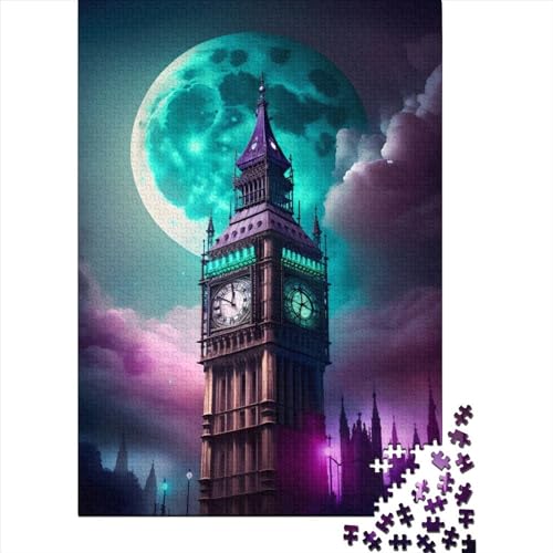 Big Ben London für Erwachsene 1000-teiliges Puzzle 1000-teiliges Puzzle für Erwachsene Teenager Lernen Lernspielzeug Familienspiele 29,53x19,69 Zoll