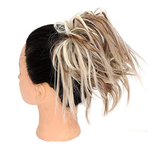 Bun Haarteile Dutt mit elastischem Band, synthetischer Chignon, sofortiges Haarteil, unordentliche Dutt-Haarteile, Haarverlängerung for Frauen, zerzauste Hochsteckfrisur, lockiges, gewelltes Scrunchie