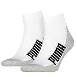 PUMA Unisex Cushioned Quarter Socken 6er Pack, Größe:43-46;Farbe:White/Grey/Black