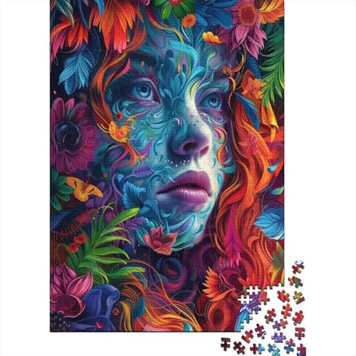 1000 Teile für Erwachsene, schwierige Puzzles, Fantasy-Puzzles mit psychedelischen Gesichtern, Puzzles für Erwachsene und Teenager für anspruchsvolle Puzzlespiele und Familienspiele (Größe 75x50cm)