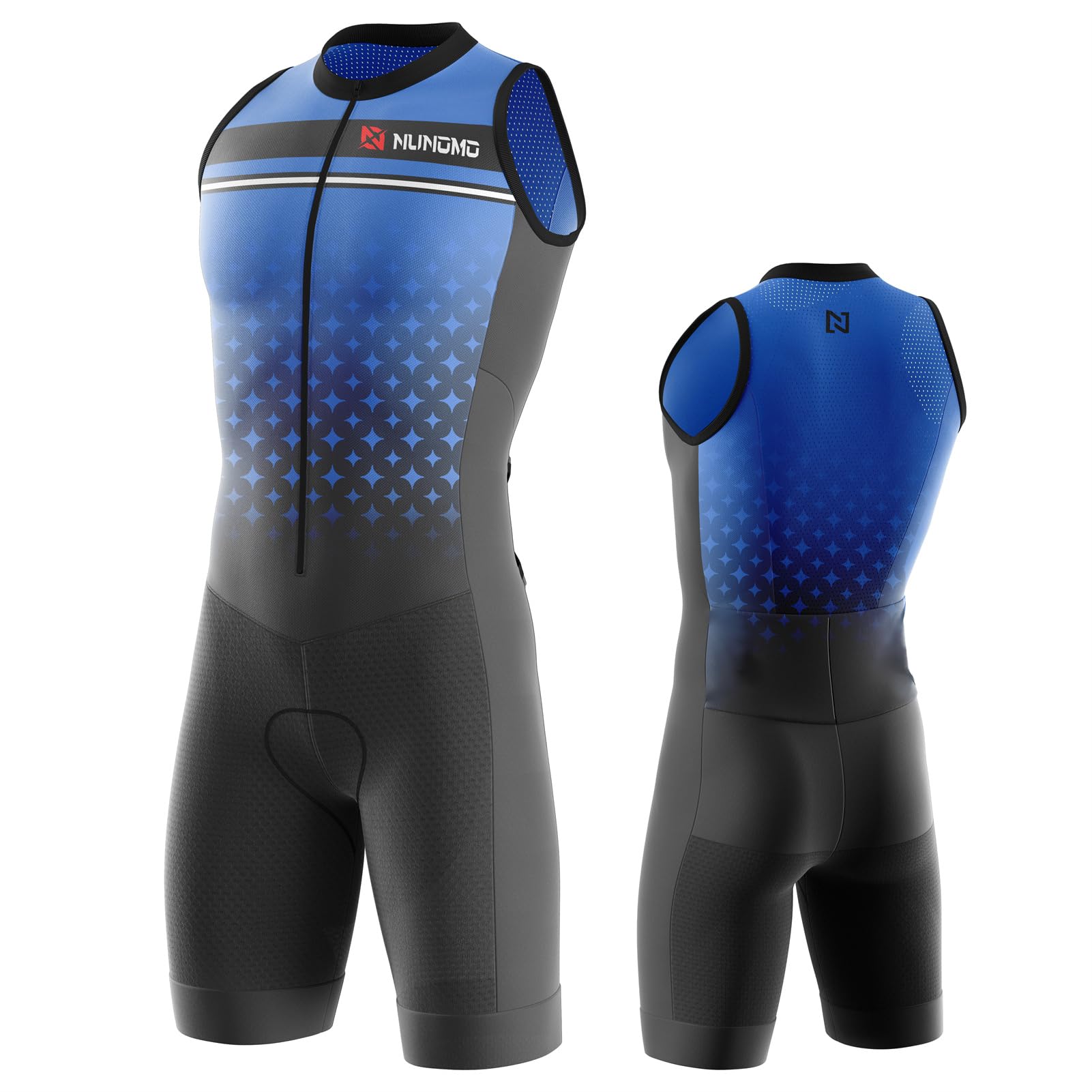 Triathlon Anzug Herren Herren Radsportanzug gepolstert einteilig Trisuit Bike Top Short Trisuit Einteiler für WettkampfGeeignet zum Laufen, Radfahren, Schwimmen (TYP-9,XS)